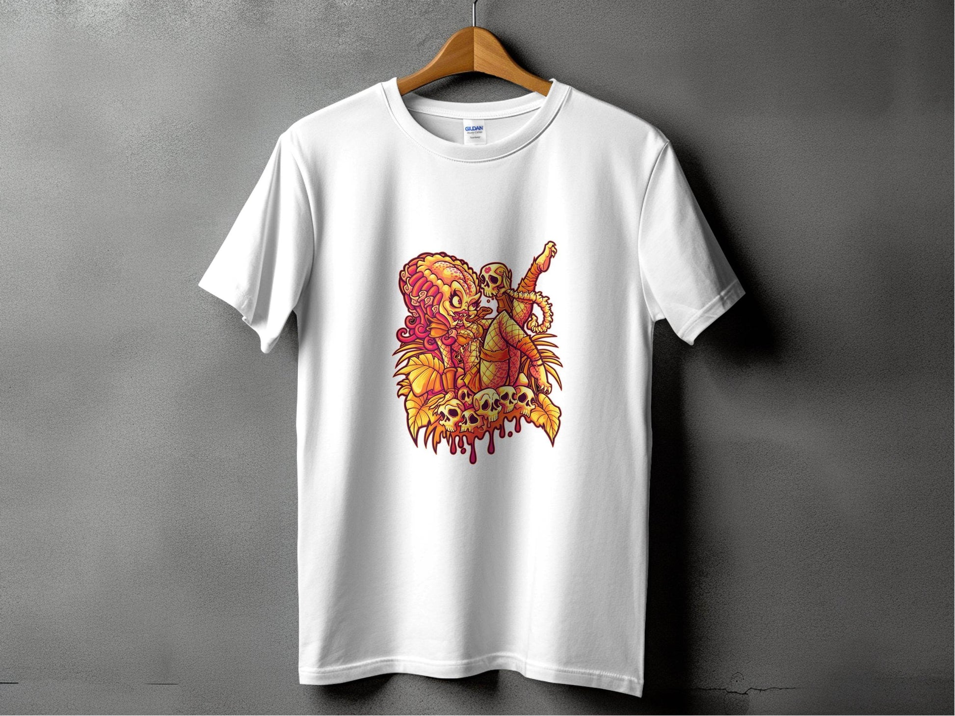 Predator Resting Atop Skulls Graphic T-Shirt - Design & Vybe