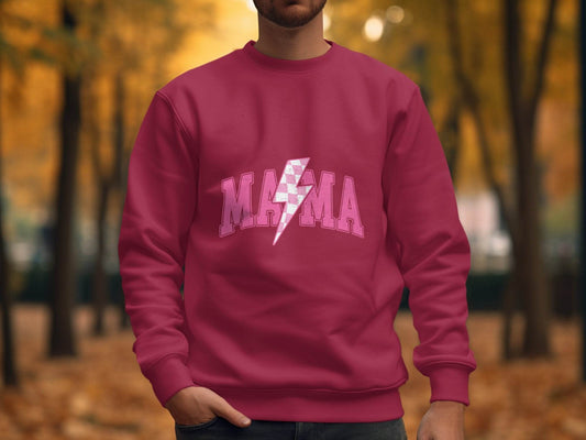 Mama Pink Lightning Bolt Graphic Designs Women Sweater - Design & Vybe