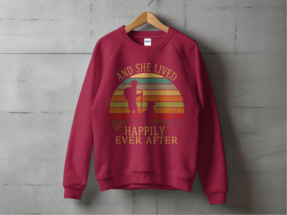 Hiking Dog And She Lived Happily Ever After Sweater - Design & Vybe