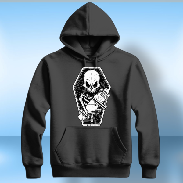 Skull with Skate board T-shirt - Image 2