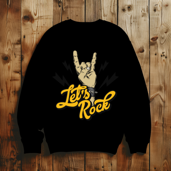 Lets rock with hand sign T-shirt - Image 3