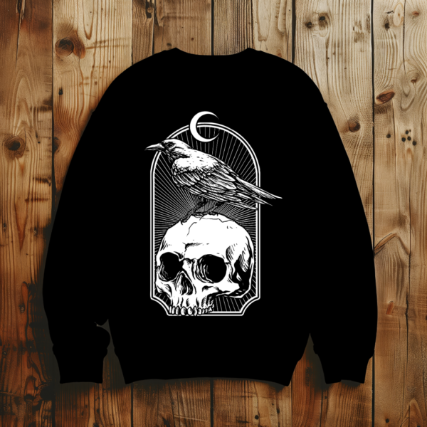 Skull, Crow & moon T-shirt - Image 3