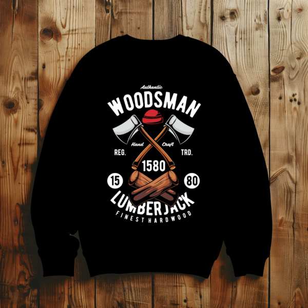 Woodsman Lumberjack With Dual Axe T-Shirt - Image 2