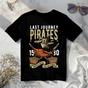 Last journey pirates black t-shirt