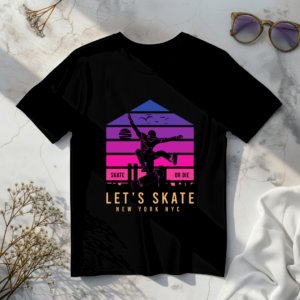 Lets skate Newyork NYC black t-shirt