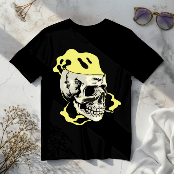 Skull smoking Black t-shirt