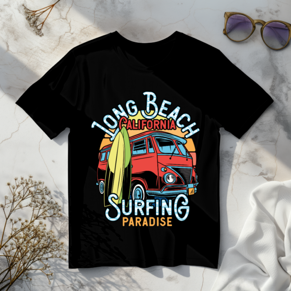 Long beach California surfing paradise T-shirt - Image 6