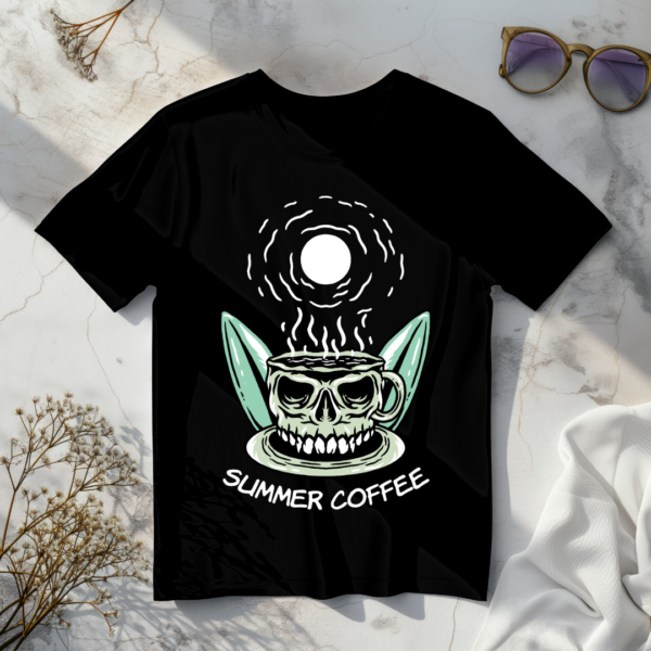 Summer coffee Black t-shirt