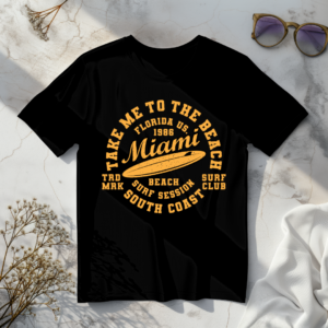 Take me to the beach Miami Black t-shirt