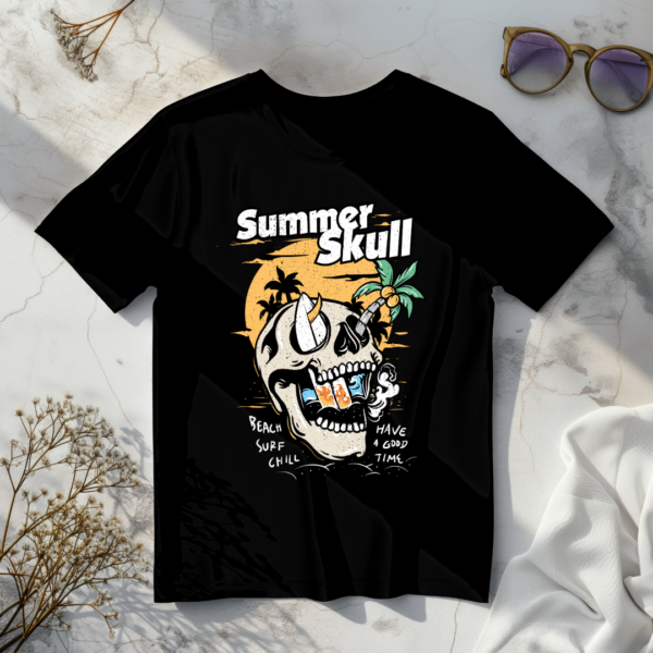 Summer skull Black t-shirt