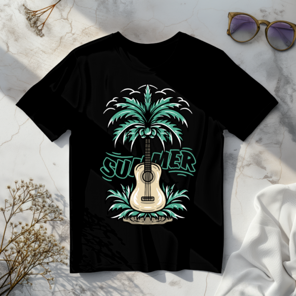 Summer with guitar tree T-shirt - Image 4