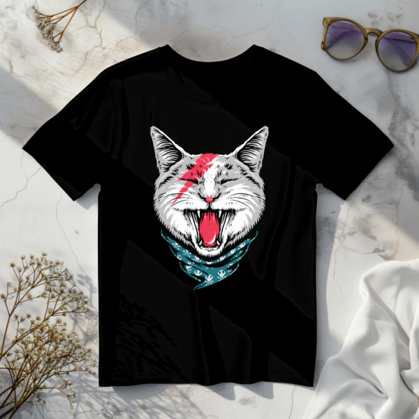 White Cat Meowing T-Shirt