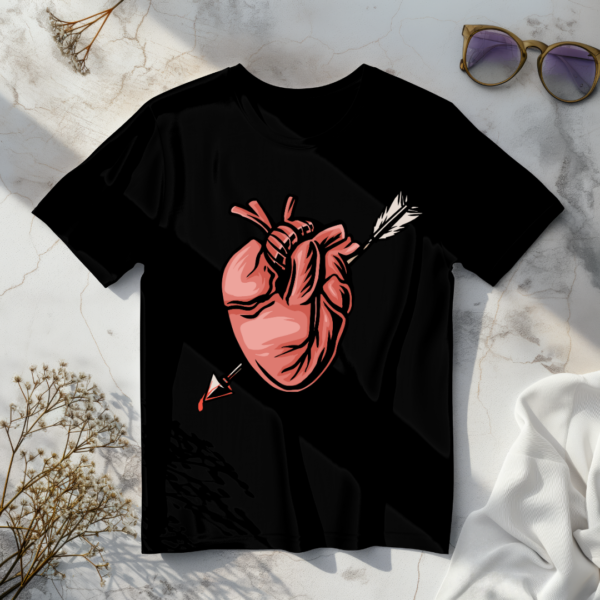 Heart with arrow T-shirt - Image 4