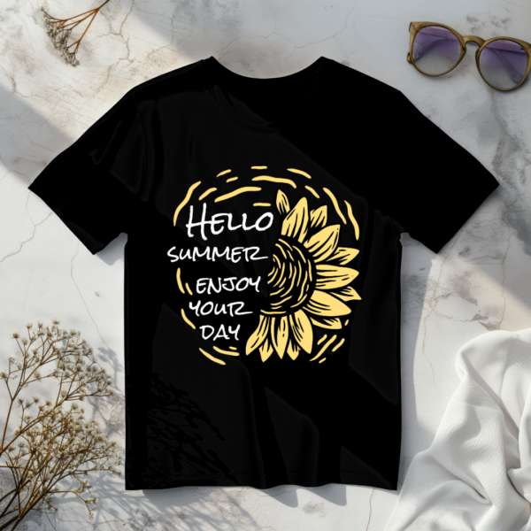 Hello Summer Black t-shirt