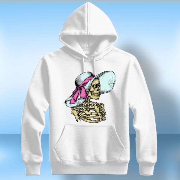 Skeleton wearing hat T-shirt - Image 4