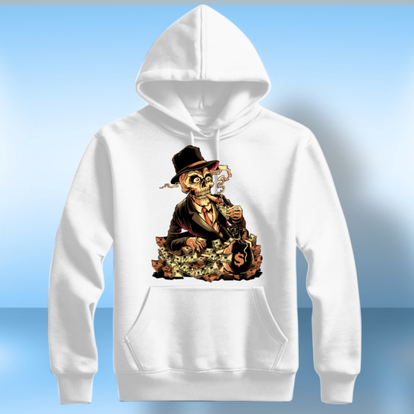 Skeleton with cigar and money T-shirt - Image 5