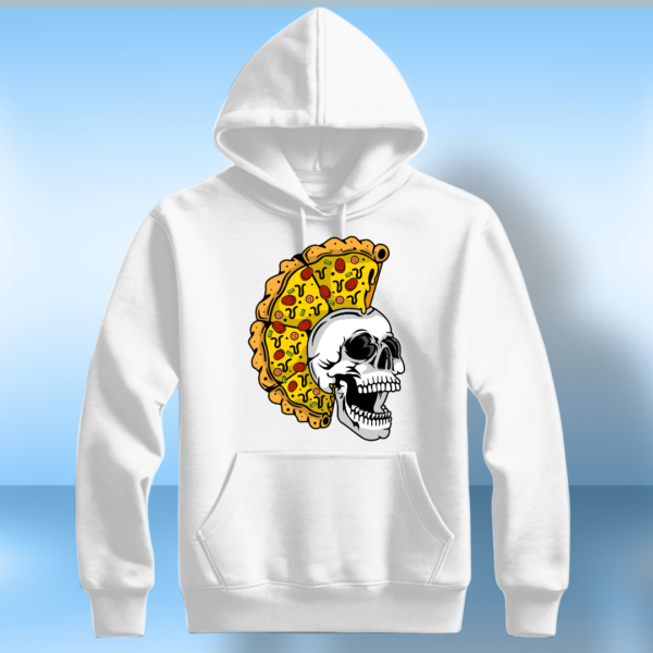 Skull with pizza slices as crown T-shirt - Image 6