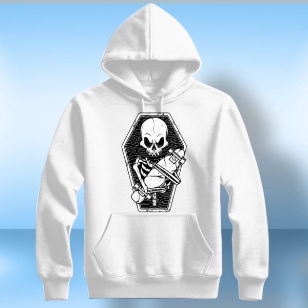 Skull with Skate board T-shirt - Image 4