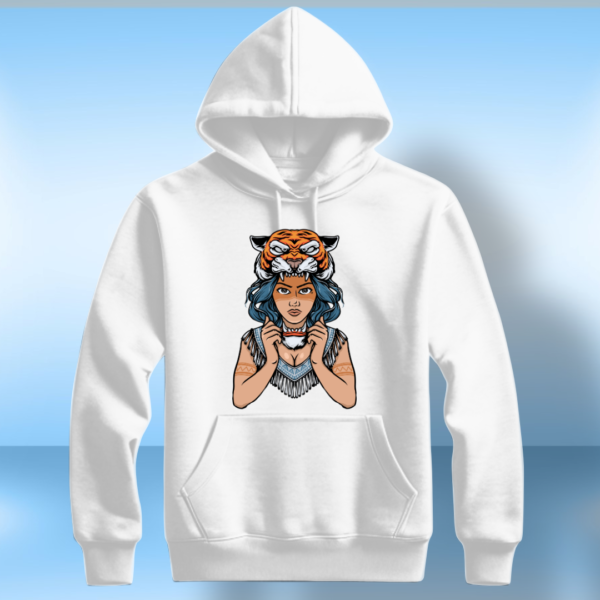 Woman Wearing Tiger Mask T-Shirt - Image 6