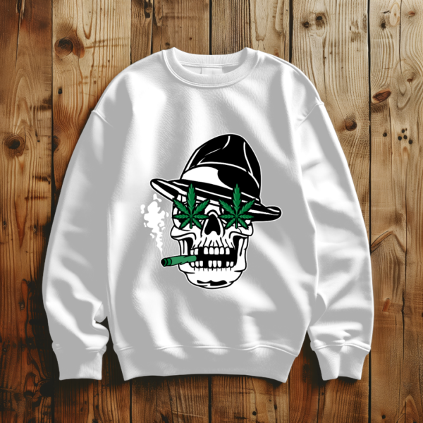 Skull smoking weed T-shirt - Image 6