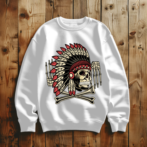 Skull with feathers T-shirt - Image 5