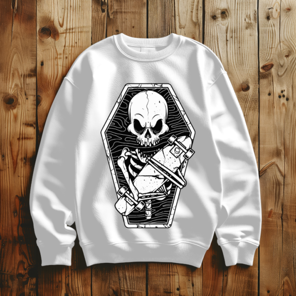 Skull with Skate board T-shirt - Image 5