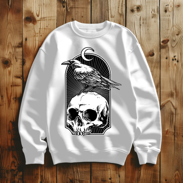 Skull, Crow & moon T-shirt - Image 6