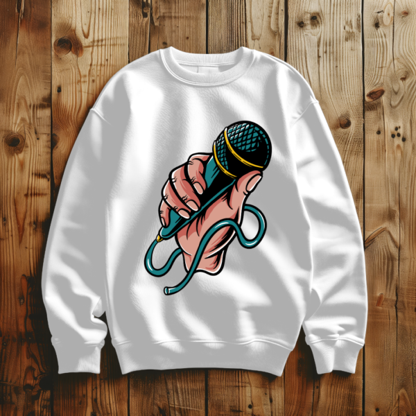 Hand holding mic T-shirt - Image 5