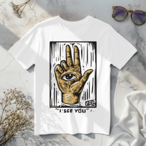 I see you in hand White t-shirt