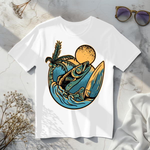 Island with sun White t-shirt