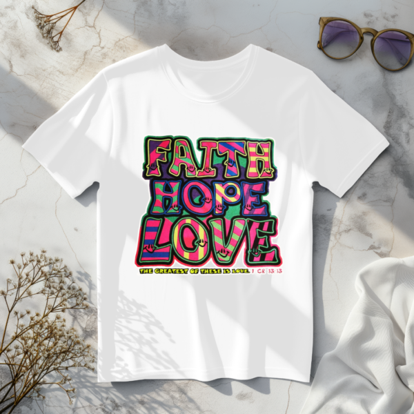 Faith Hope Love Contour T-Shirt - Image 4