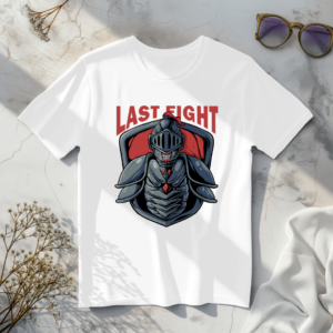 Last fight white t-shirt