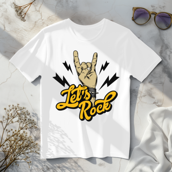 Lets rock with hand sign T-shirt - Image 6