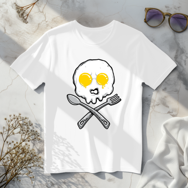 Skull Omlete Whit t-shirt