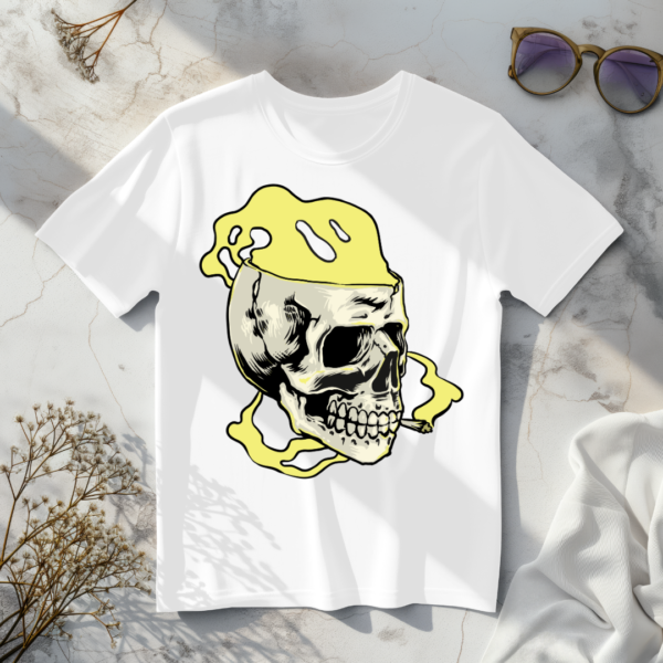 Skull smoking T-shirt - Image 6