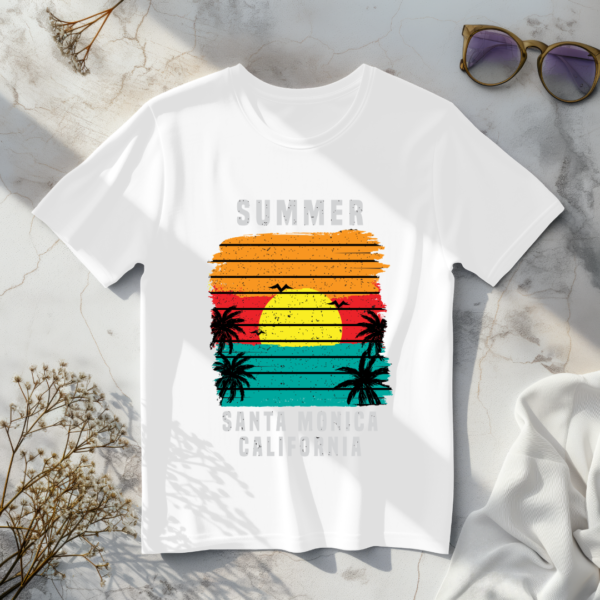 Summer Santa Monica California White t-shirt