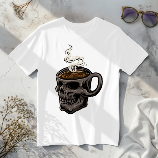 skull coffee mug T-shirt - Image 6