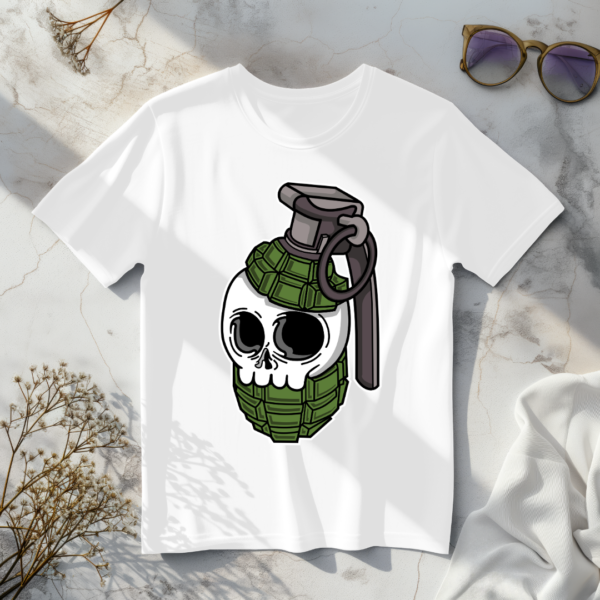 Skull grenade T-shirt - Image 6