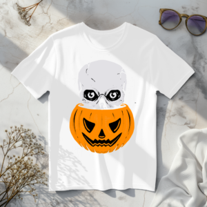 Skull inside the pumpkin White t-shirt