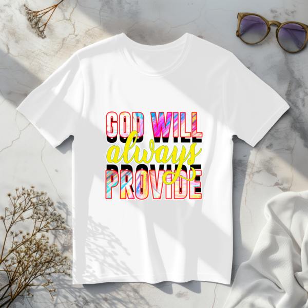 God Will Always Provide T-Shirt - Image 4