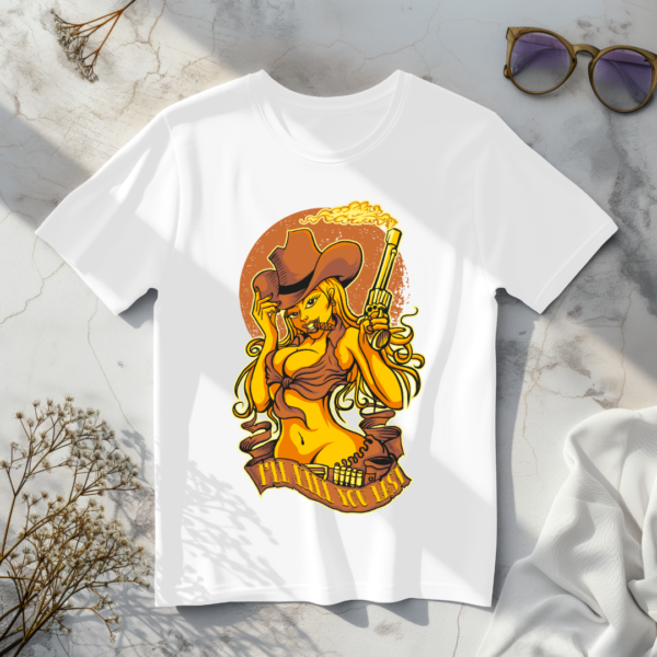 Woman With Gun T-Shirt - Image 4