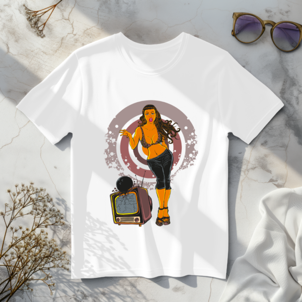 Woman With Television T-Shirt - Image 4