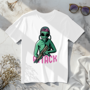 Alien Attack White t-shirt