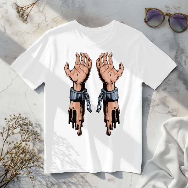 Hand cuffed White t-shirt